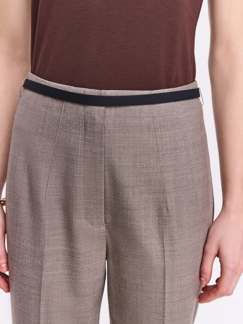 Elegant trousers with wool in taupe
