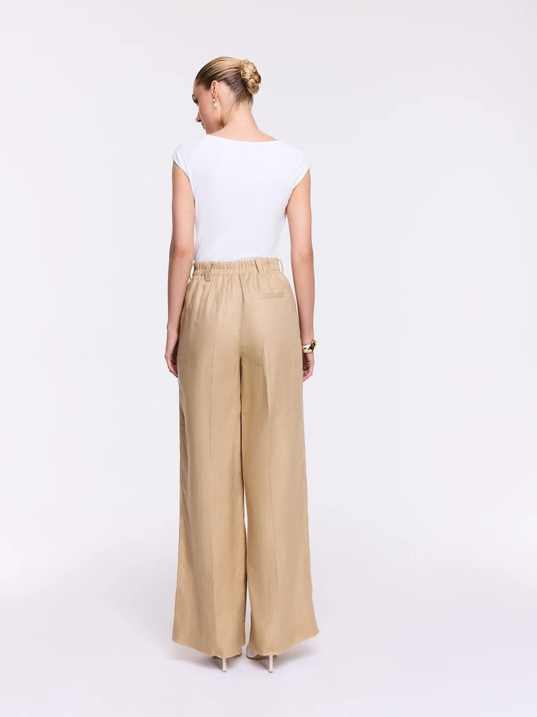 Beige linen pants