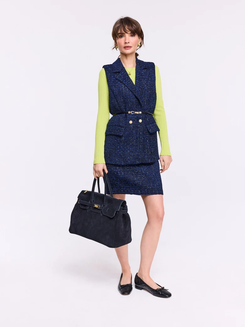 Lime fitted ribbed knit sweater