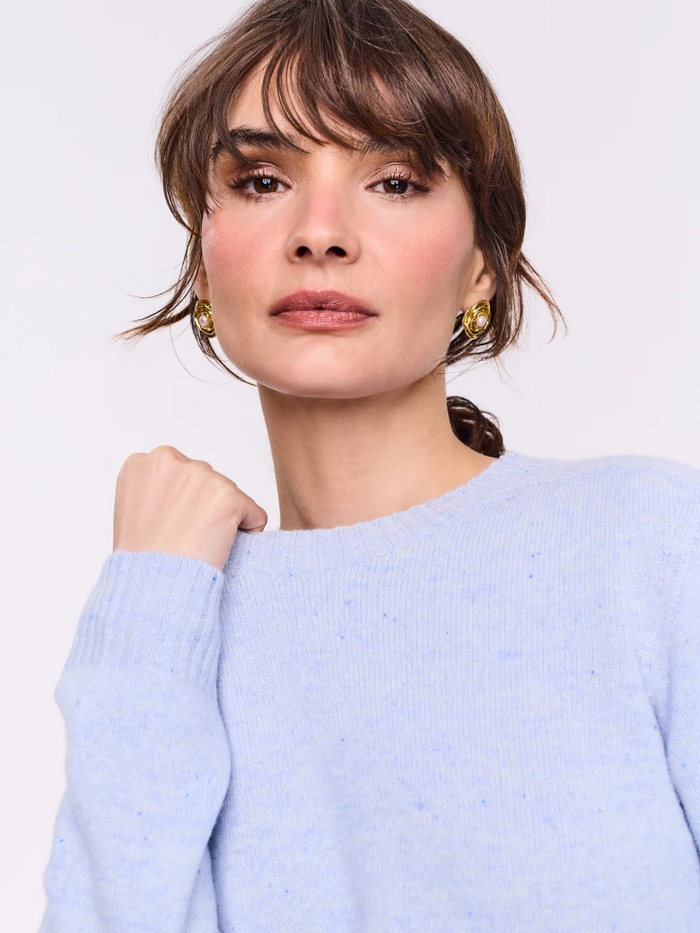 Blue knitted sweater