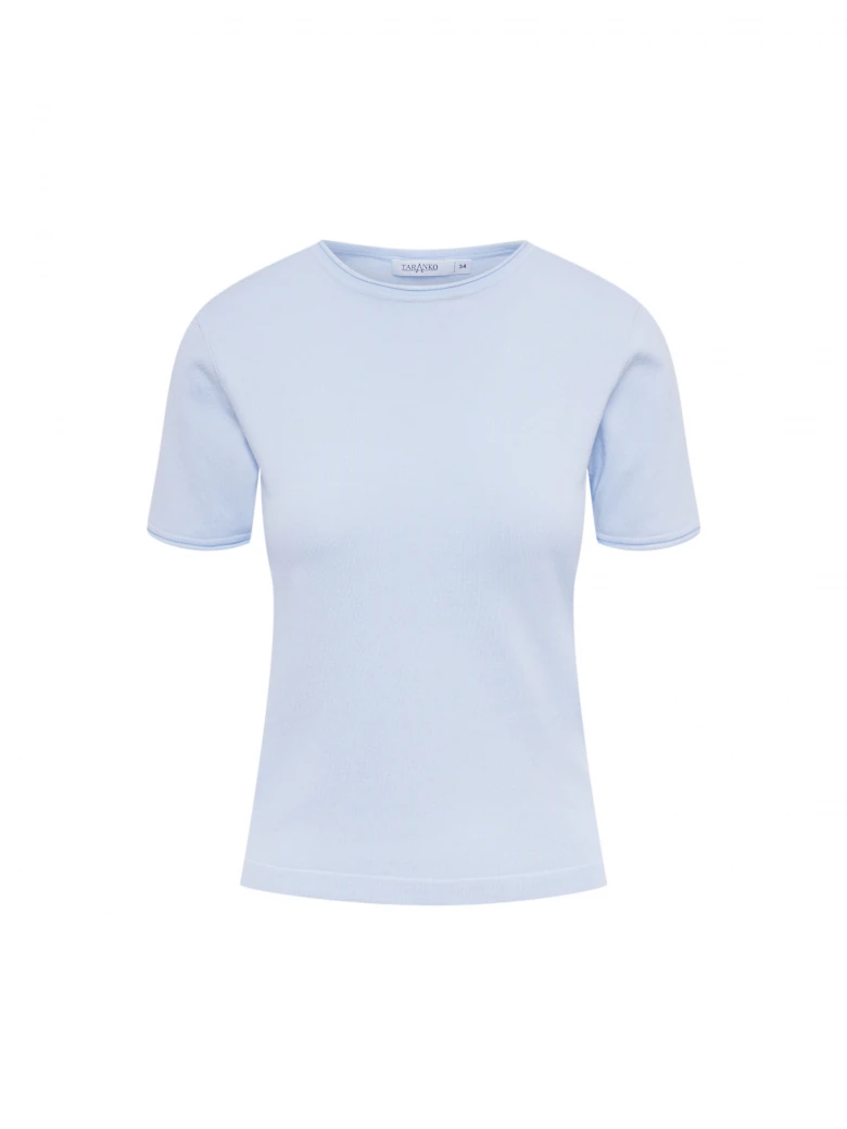 Blue short-sleeved sweater