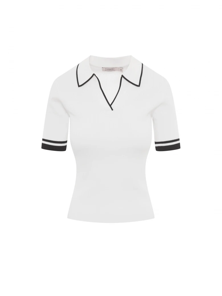 White short-sleeved polo shirt