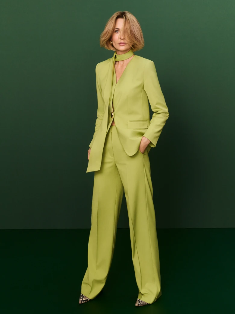 Green wide-leg pants