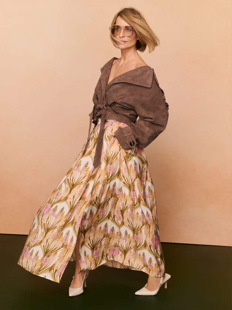 Long skirt with original print