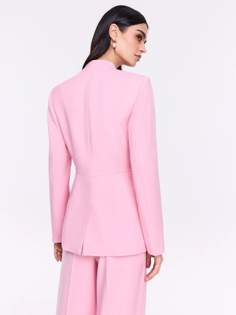Unique pink jacket with a tie at the waist