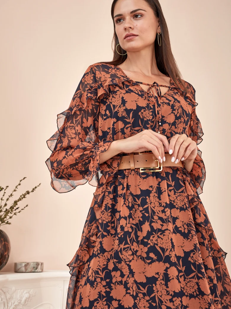 DELIKATNA SUKIENKA W KWIATOWY PRINT