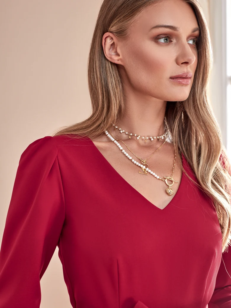 RED FITTED DRESS