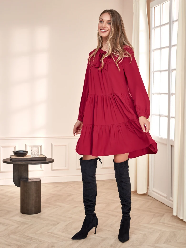 RED DRESS WITH BINDING