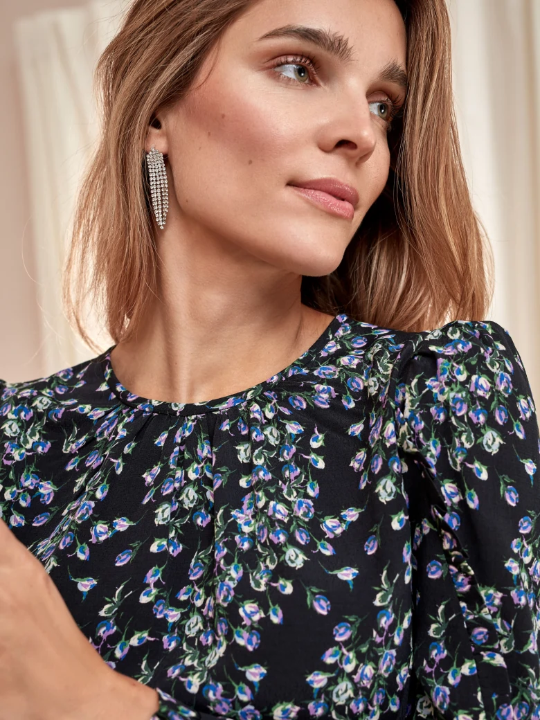 SHORT FLORAL DRESS WITH FRILL