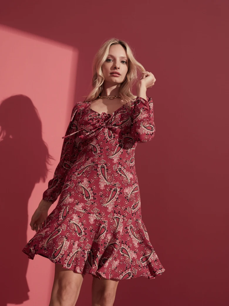 SHORT DRESS WITH PAISLEY PATTERN