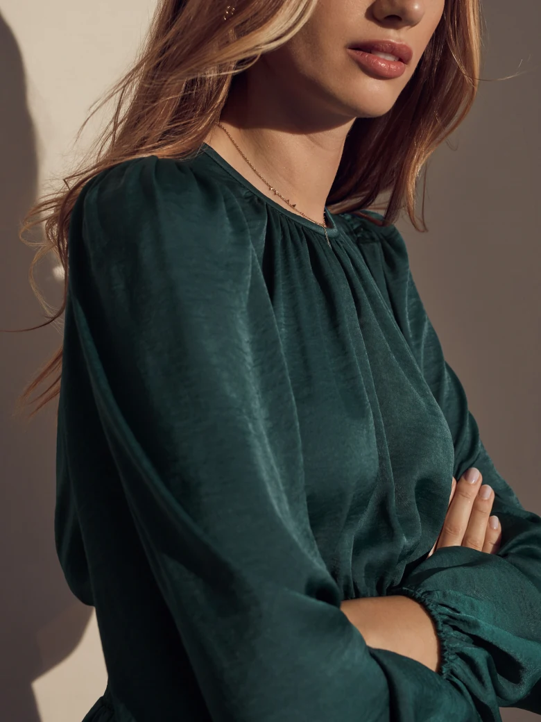 Dress in bottle green