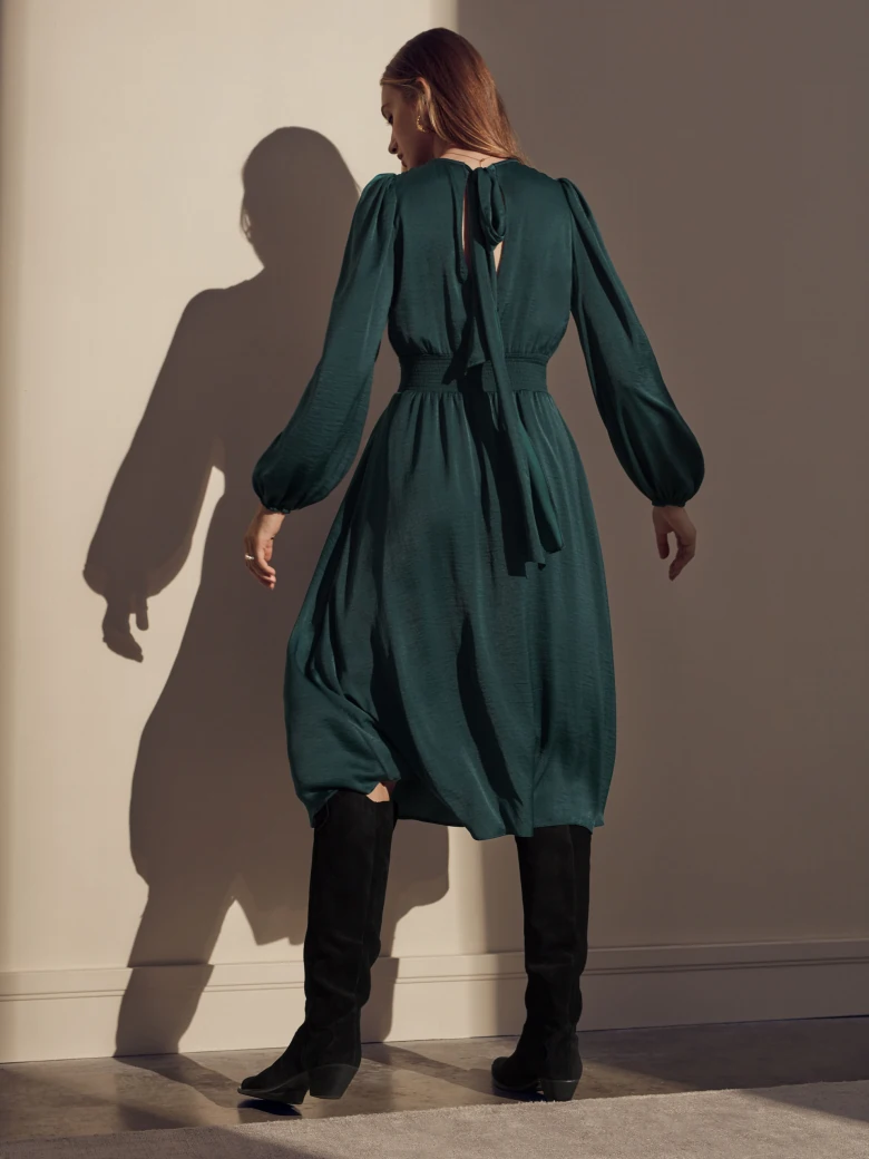 Dress in bottle green