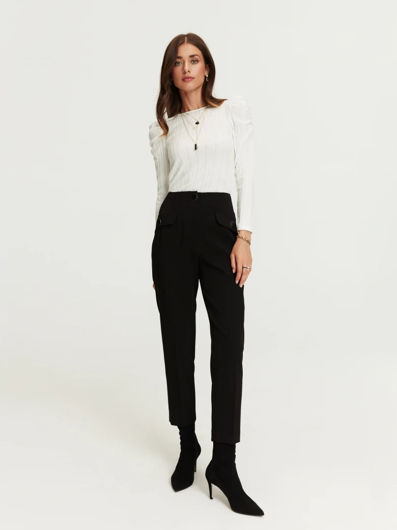 White blouse with delicate buffs