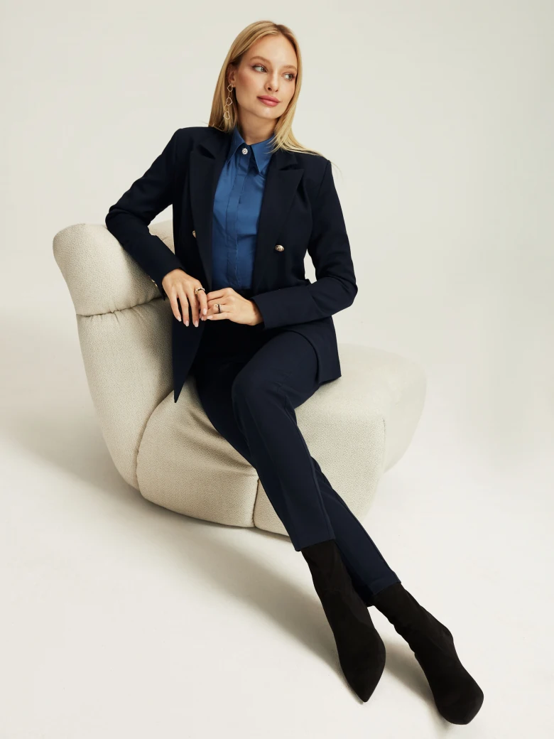 Navy blue waist shirt