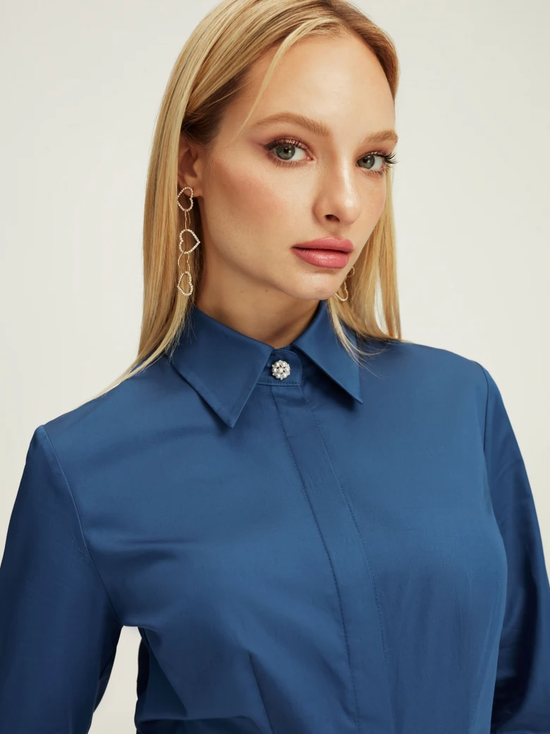 Navy blue waist shirt