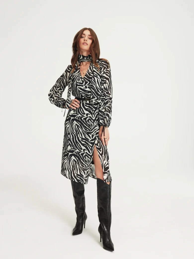 Animal print midi dress