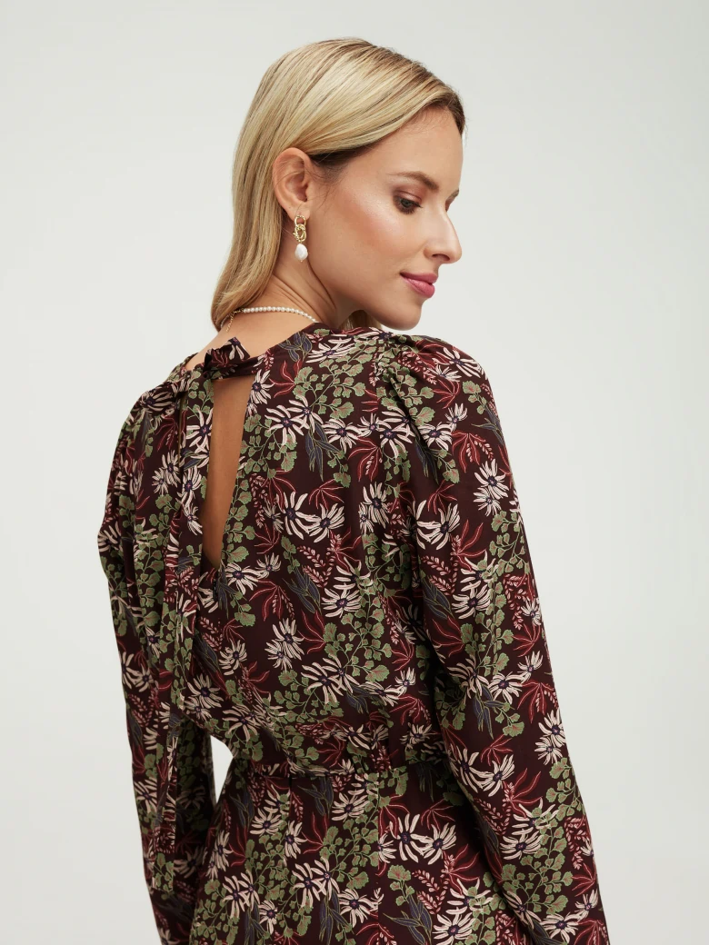 Maroon floral dress