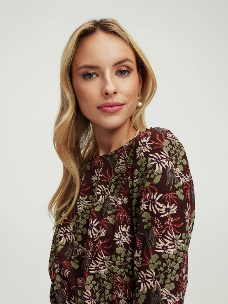 Maroon floral dress