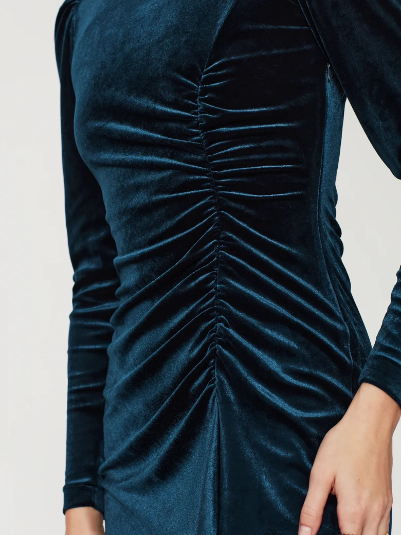 Velvet dress in sea color