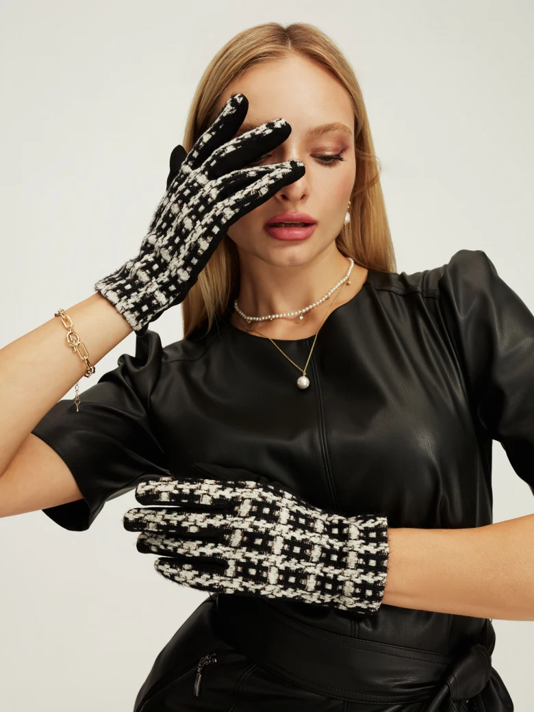 Black imitation leather dress