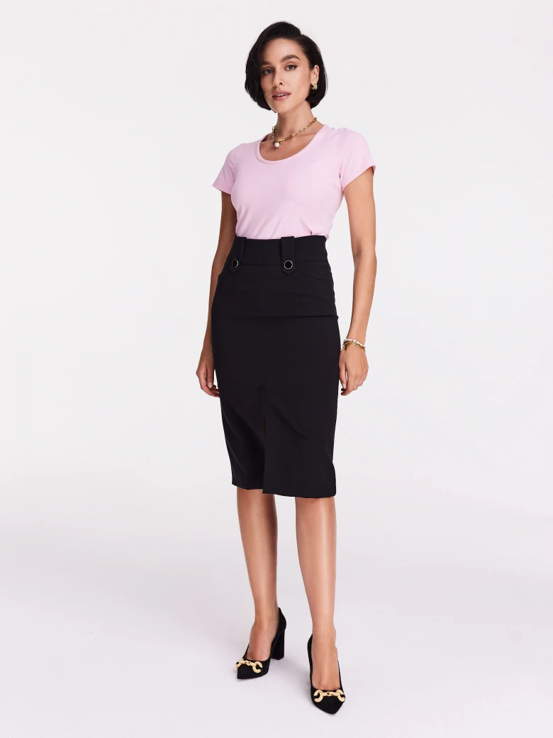 Powder pink short sleeve blouse