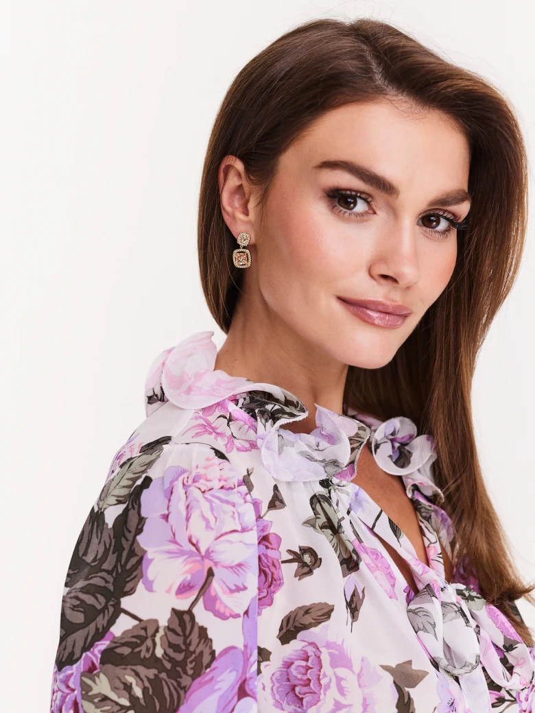 Romantic viscose floral shirt