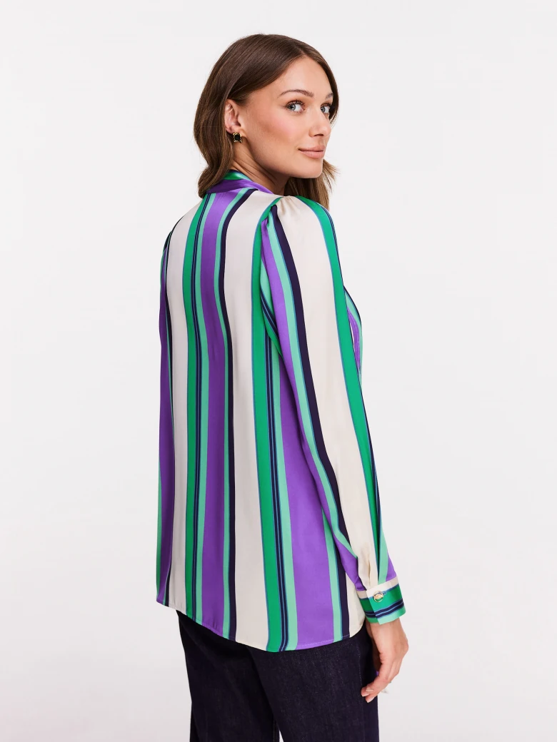Striped blouse with rose