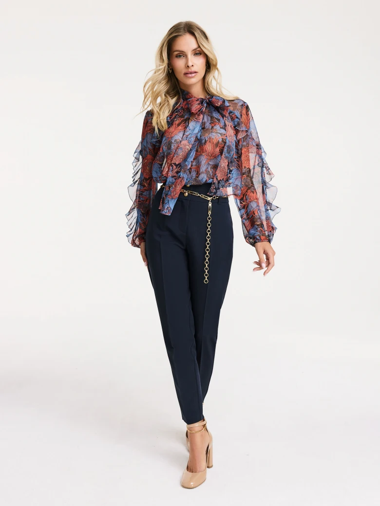 Airy blouse with floral pattern