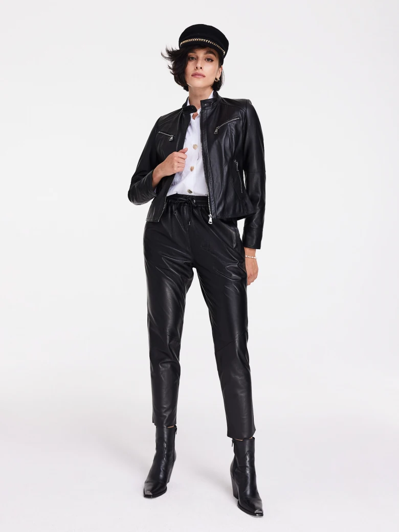 Black leather jacket