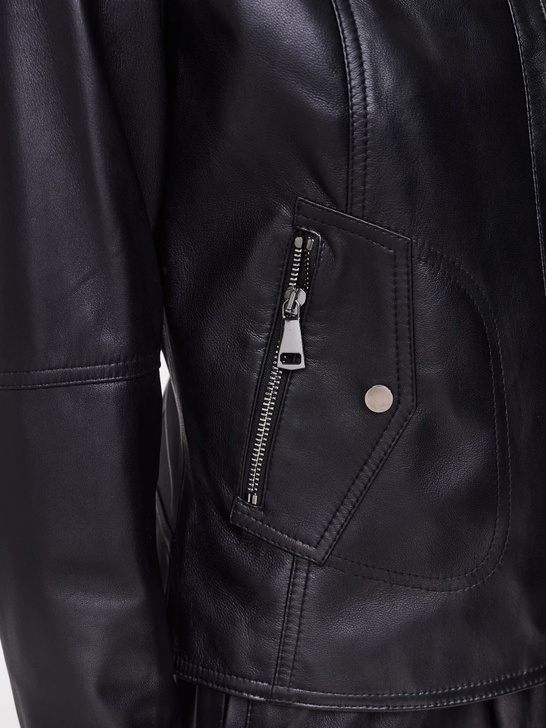 Black leather jacket