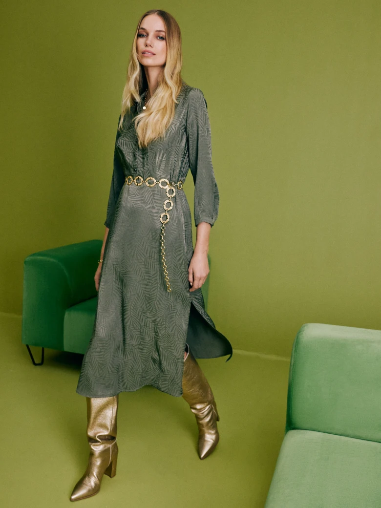 Olive midi length emery dress