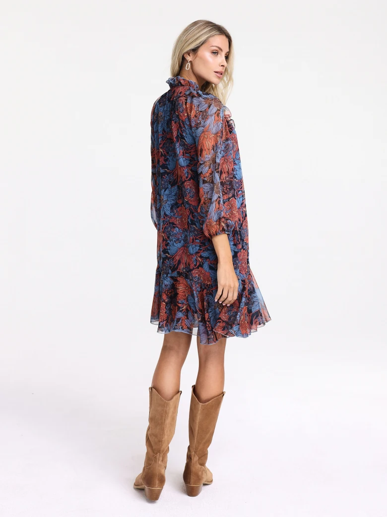 Short airy floral pattern dress