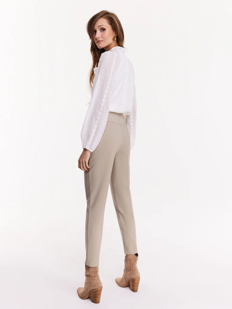 Beige high-waisted pants