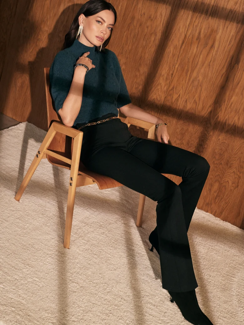 Suit black high-waisted pants