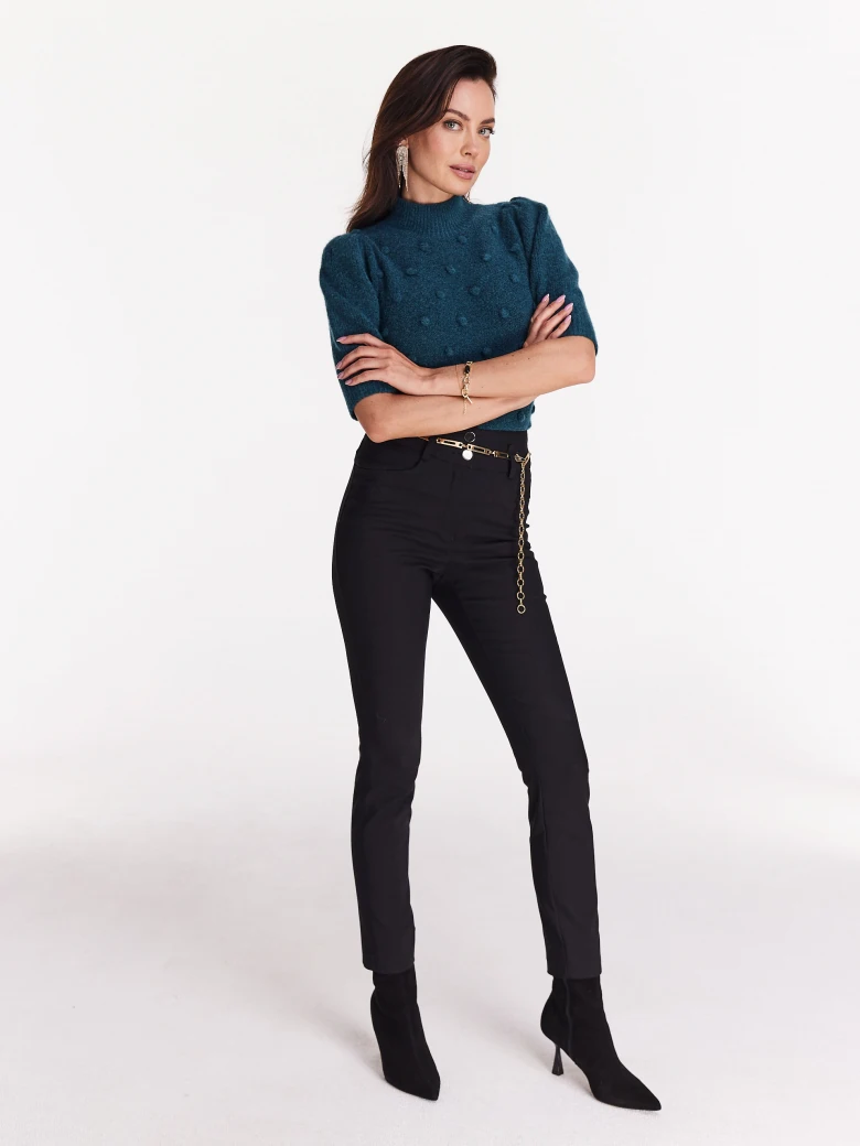 Fitted black high-waisted pants