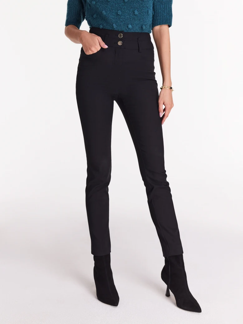 Fitted black high-waisted pants