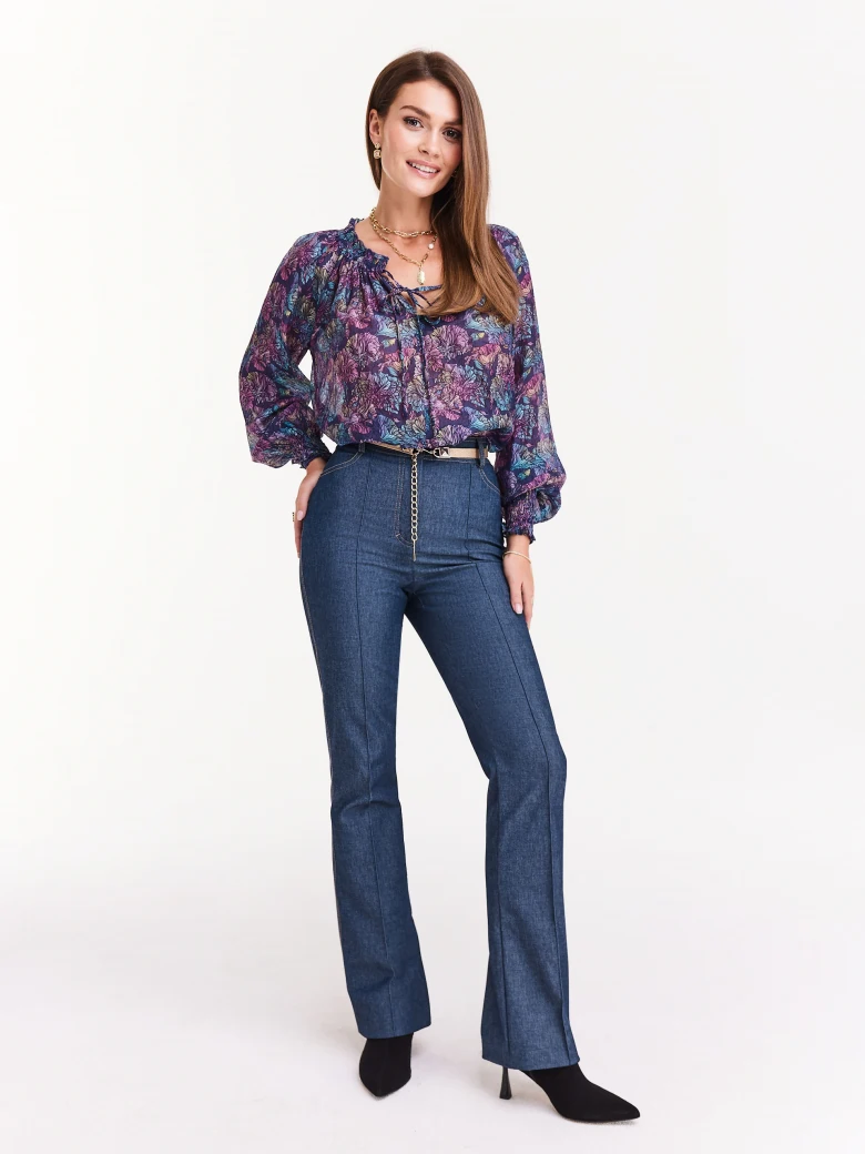 Denim elegant pants with edge