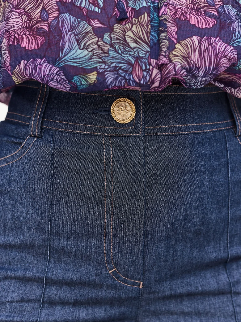 Denim elegant pants with edge