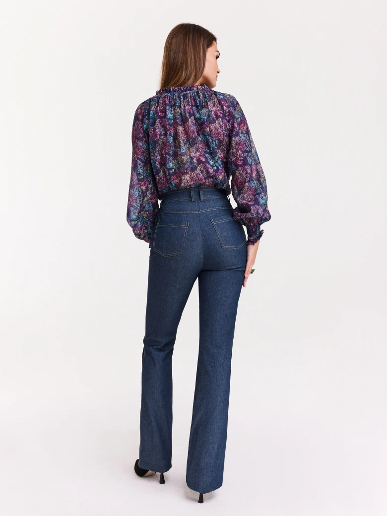 Denim elegant pants with edge