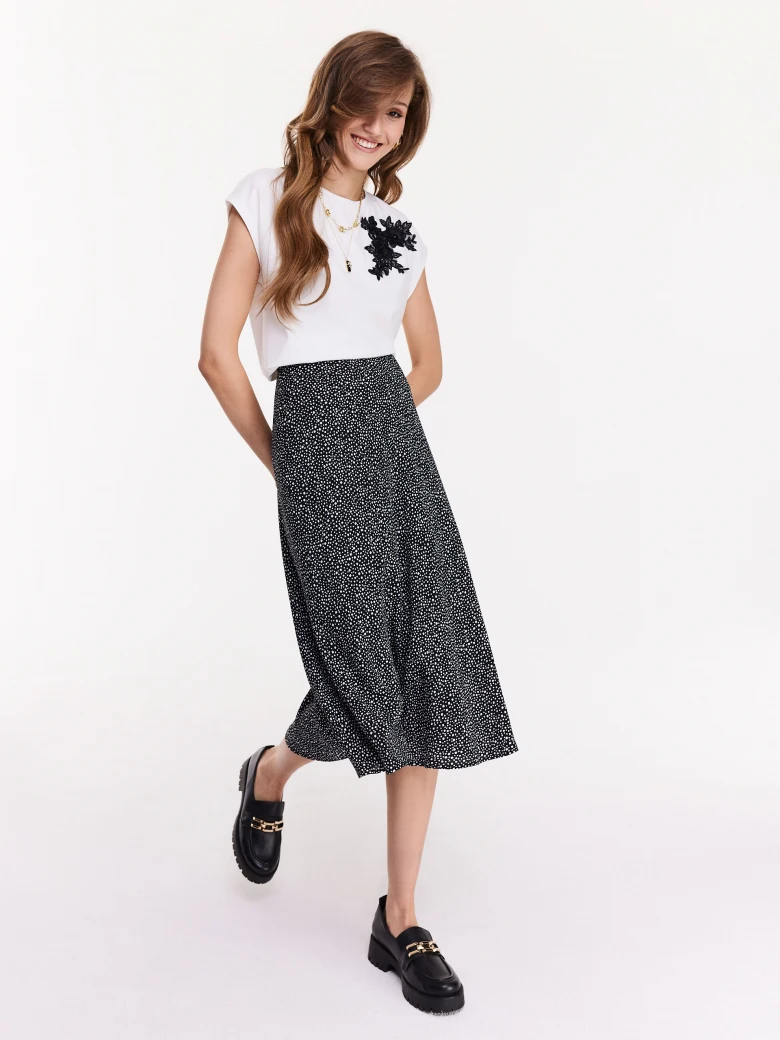 Black midi skirt