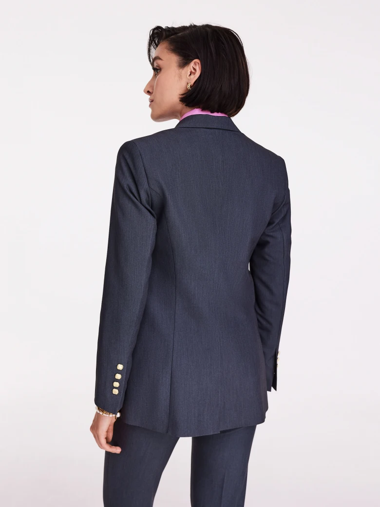 Graphite jacket with double-breasted closure