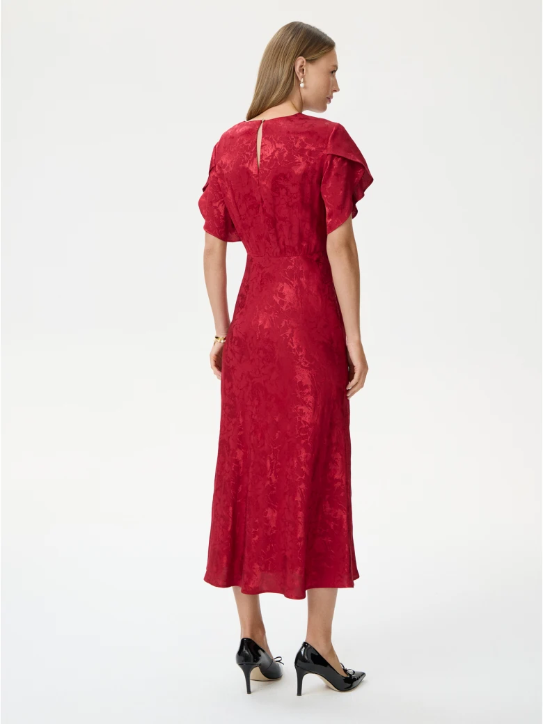 Red midi dress