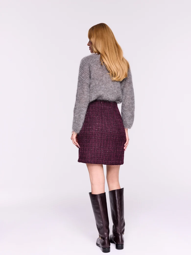 Burgundy high-waisted mini skirt