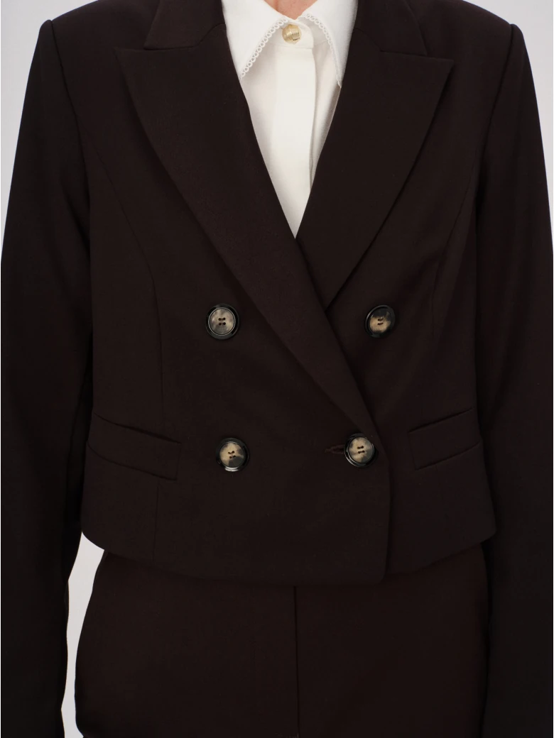 Short jacket in chocolate brown