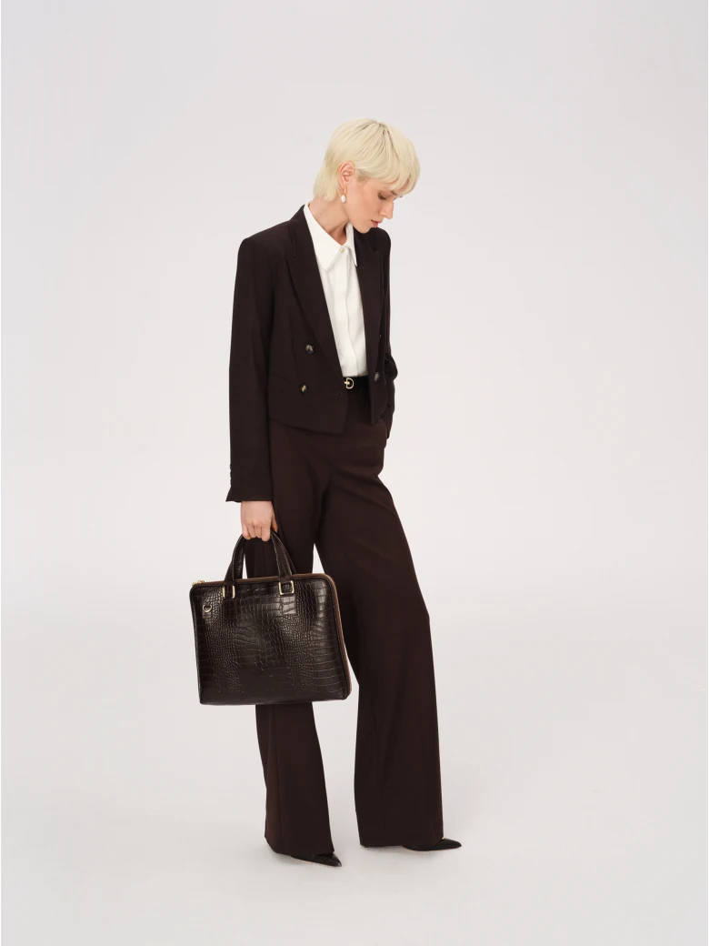 Short jacket in chocolate brown