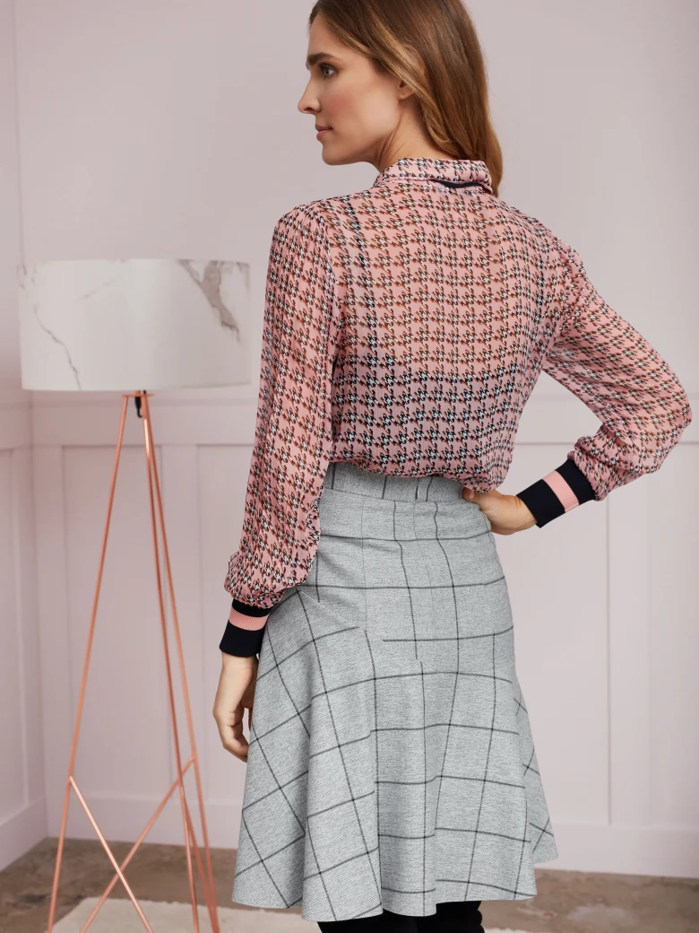 CHECKERED FLARED SKIRT