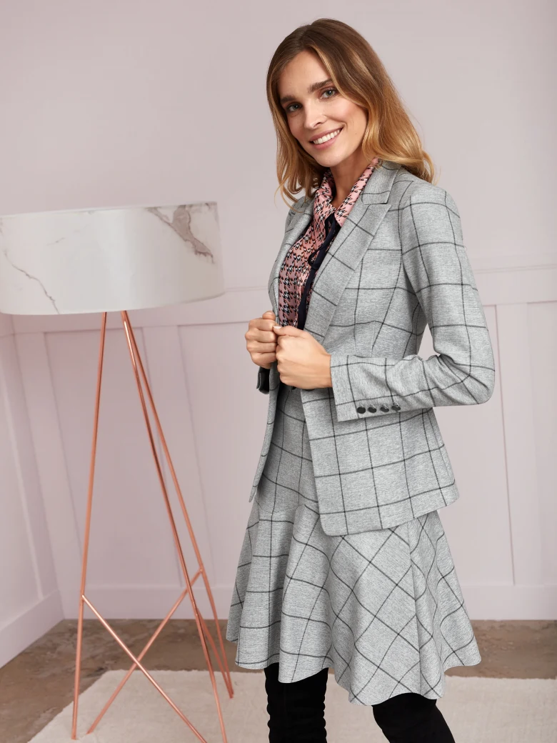 CHECKERED FLARED SKIRT