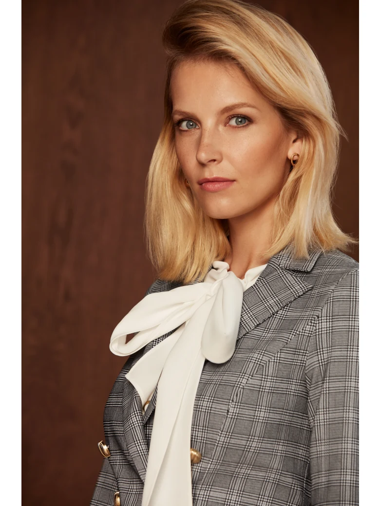 DOUBLE-BREASTED CHECKED JACKET