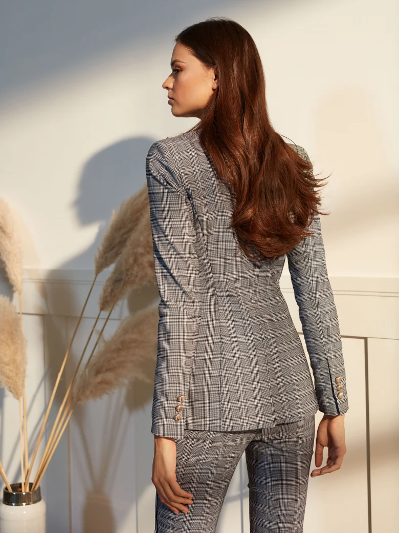 DOUBLE-BREASTED CHECKED JACKET