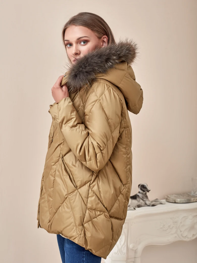GOLD DOWN JACKET WITH HOOD